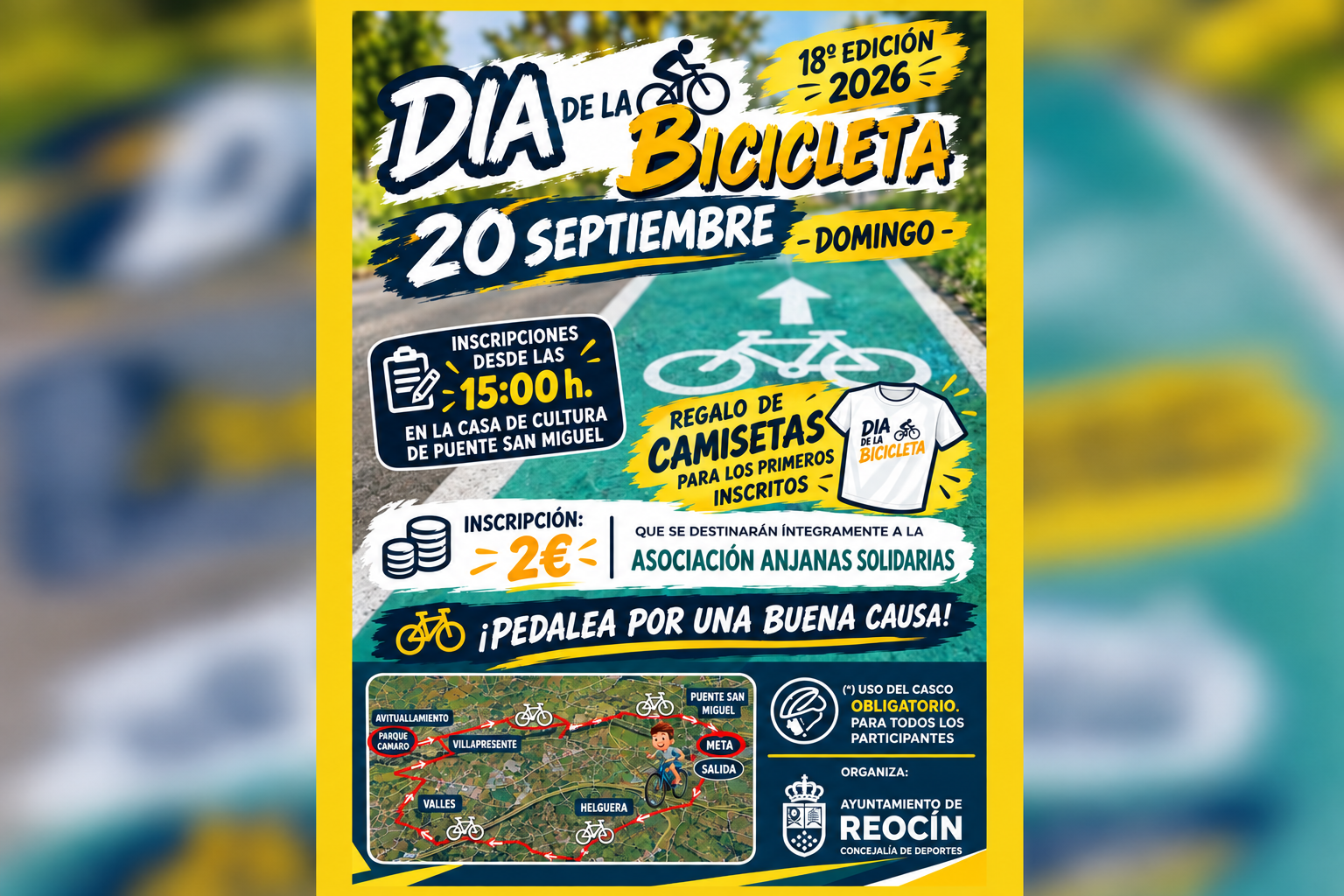 Reocín celebra este domingo la 18ª edición del Día de la Bicicleta con carácter solidario
