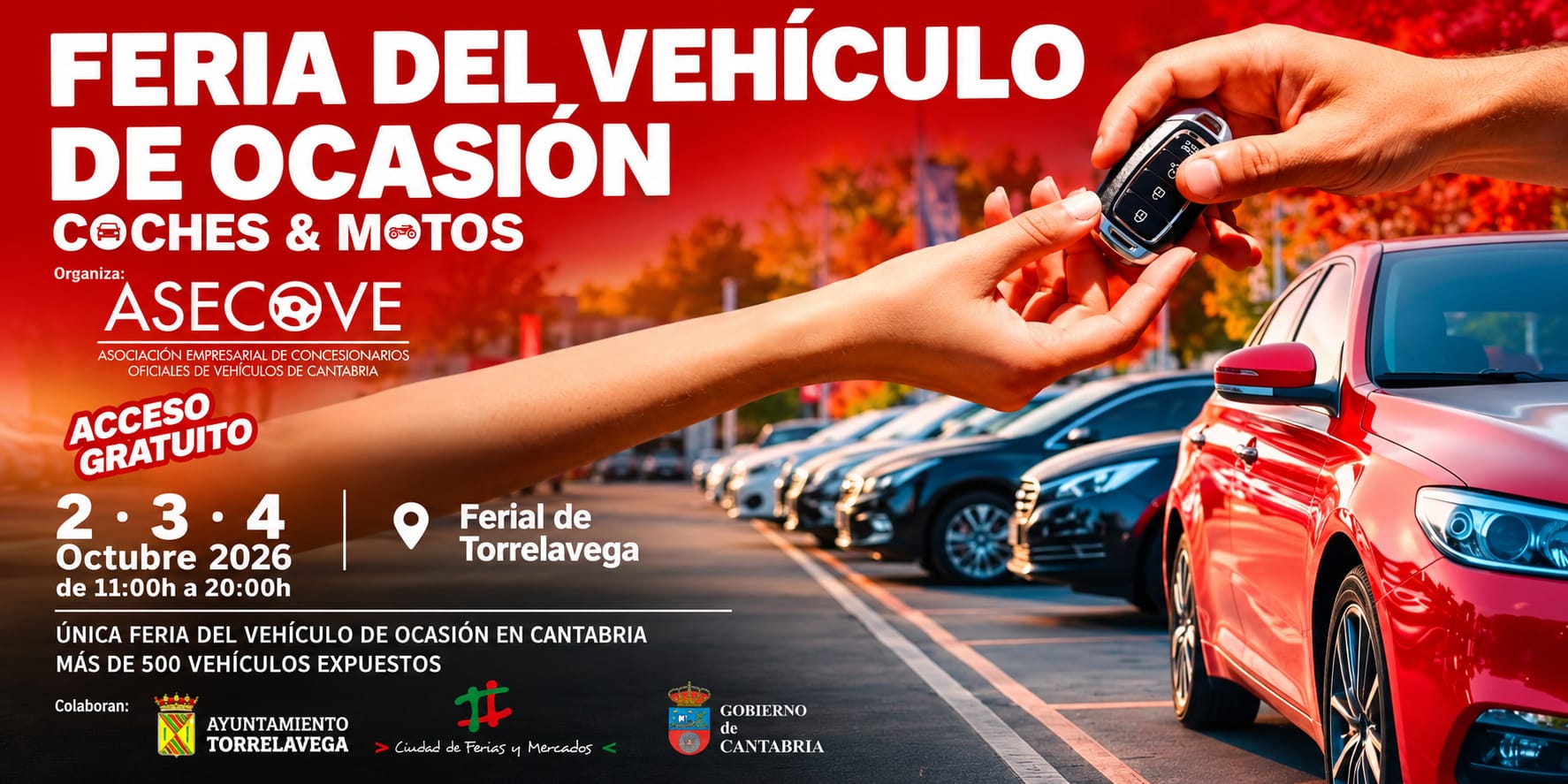 Torrelavega acoge del 2 al 4 de octubre la Feria del Vehículo de Ocasión con más de 500 vehículos