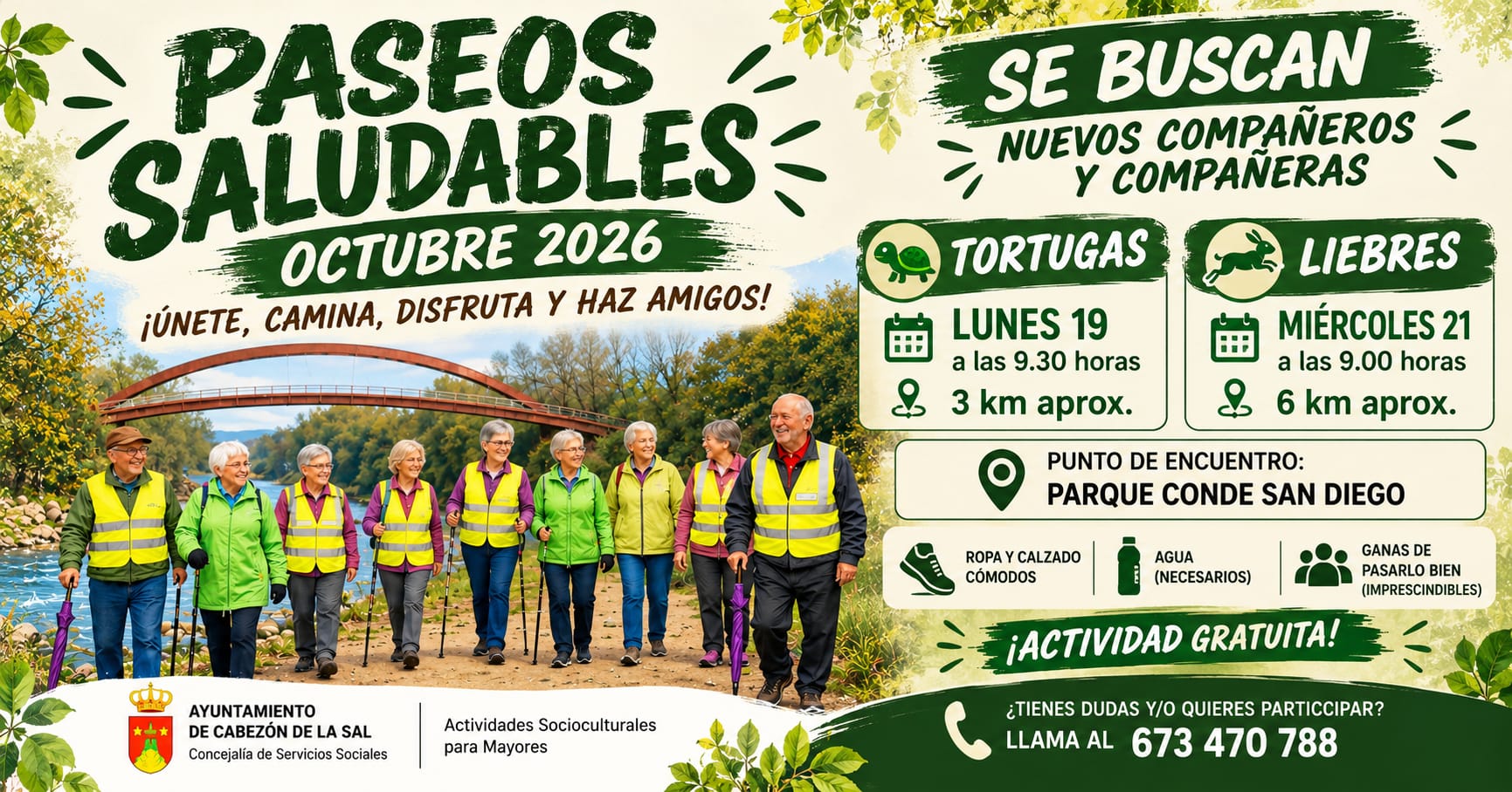 Cabezón de la Sal recupera los paseos saludables este mes de octubre