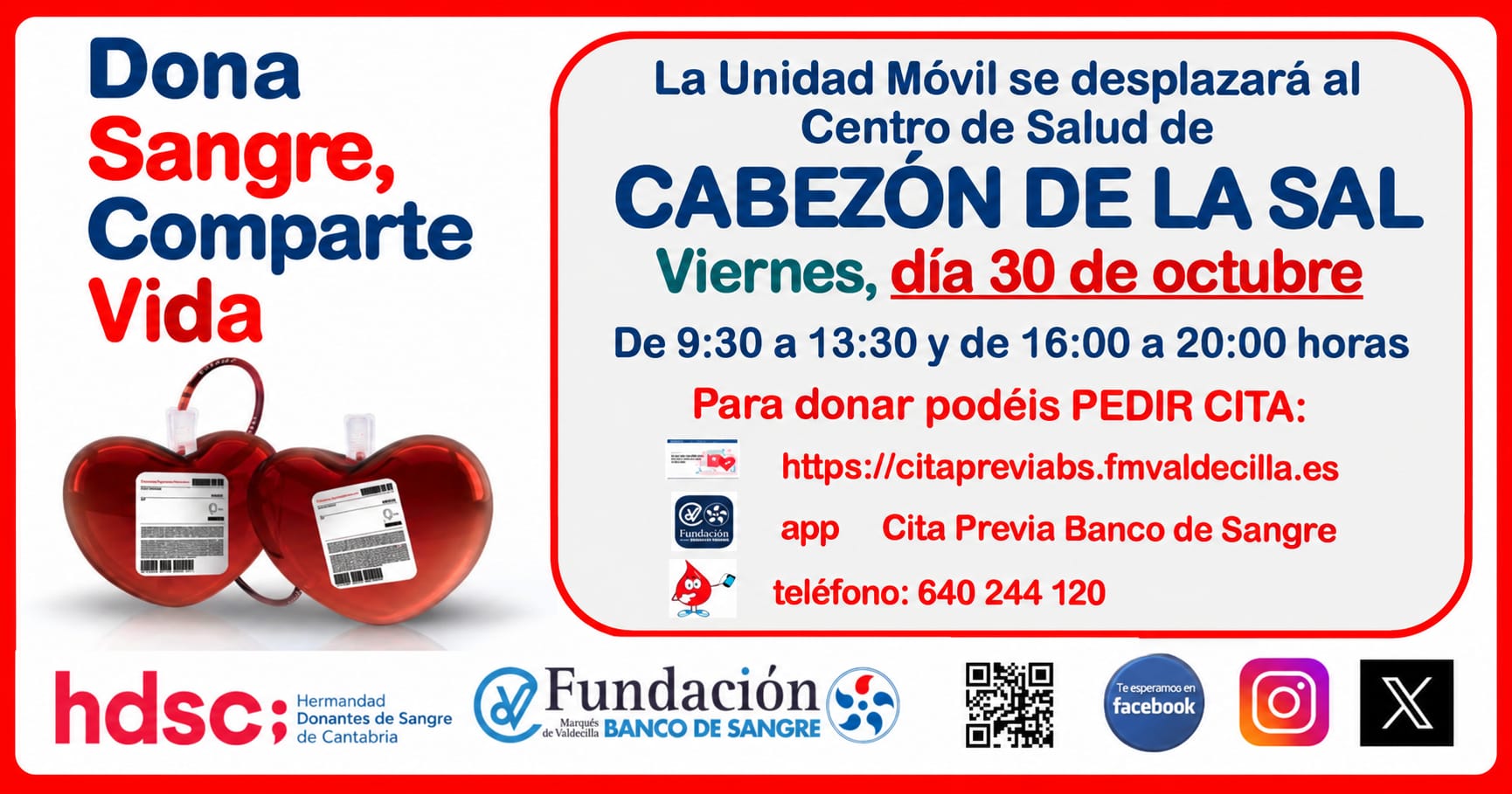 Cabezón de la Sal acoge este viernes una nueva jornada de donación de sangre