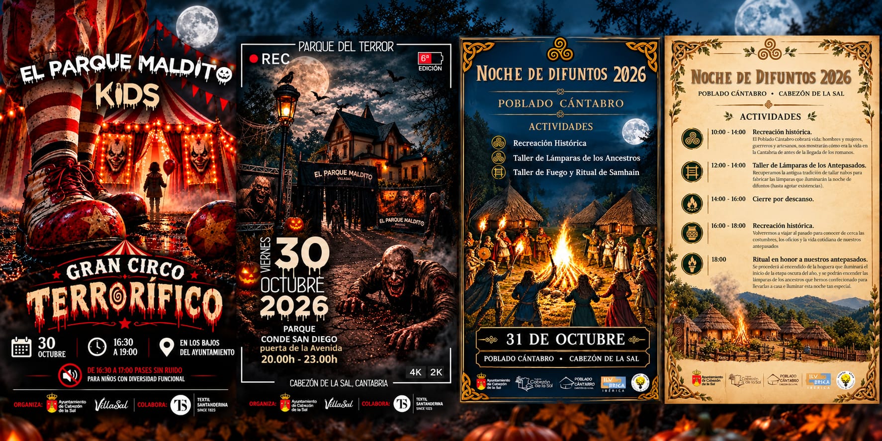 Cabezón de la Sal vive un fin de semana de Halloween con el Parque Maldito y la Noche de Difuntos