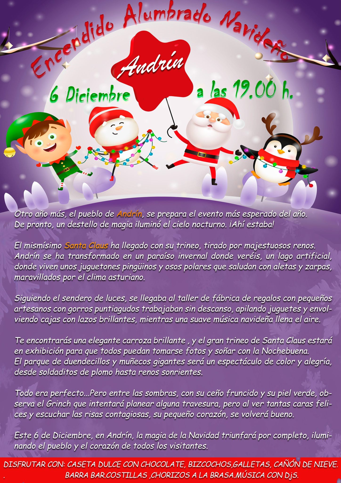 Encendido de Navidad en Andrín (Llanes) este sábado 6 de Diciembre a las 19h